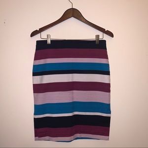 Loft • Striped pencil skirt • 8